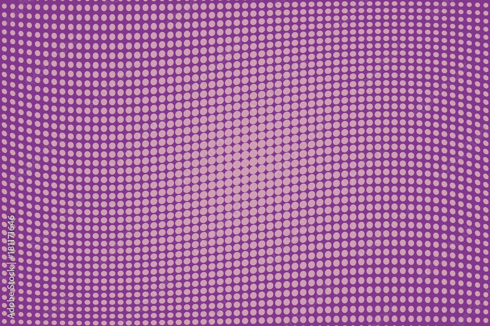Abstract monochrome halftone pattern. Comic background. Dotted backdrop with circles, dots, point. Purple, pink color
