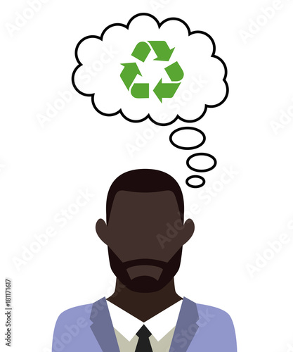 Mann überlegt - Recycling
