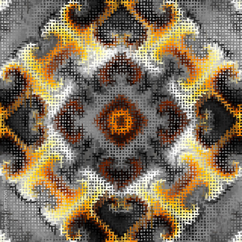 Seamless background pattern. Imitation of a texture of rough canvas painted with paint.
