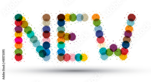 New. Colorful Splashes Symbol.