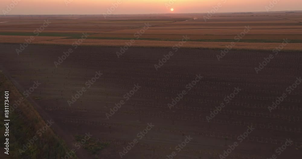 Aerial shot of agricultural fields at autumn season. Aerial shot of agricultural fields at autumn season.