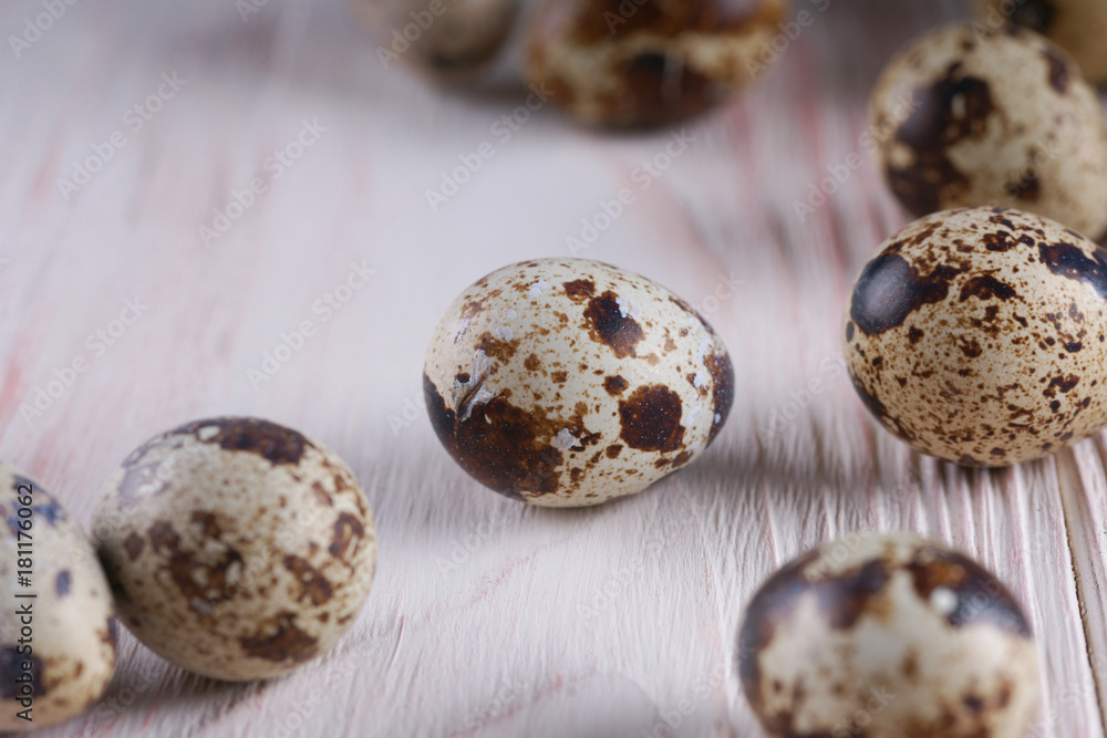 Quail eggs on a white background Quail eggs on a white background