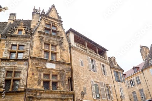 Buildings in Sarlat la Caneda made of stone, France
