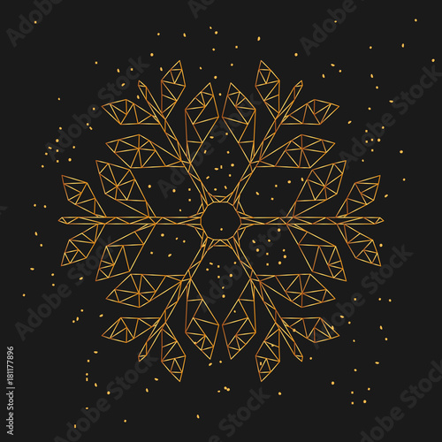 Schneeflocke - gold glitter