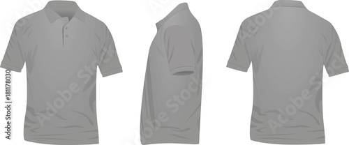 Grey polo t shirt. vector illustration