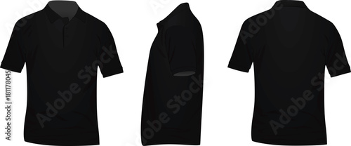 Black polo t shirt. vector illustration
