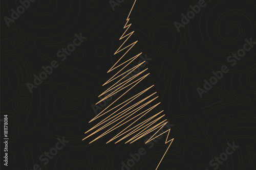 Abstrakter Christbaum in gold