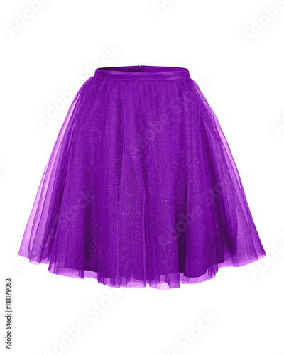Cuadro en lienzo Violet tulle ballerina skirt isolated on white