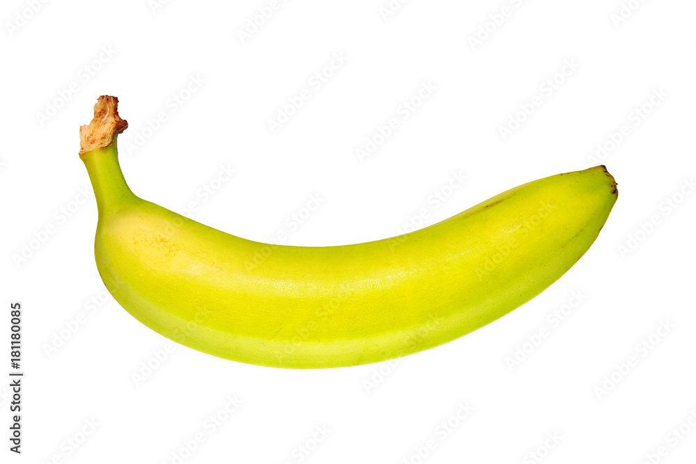 Unripe banana on a white background Unripe banana on a white background