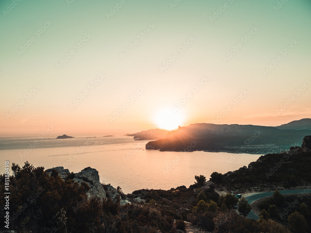 Fototapeta premium Beautiful sunset at the sea