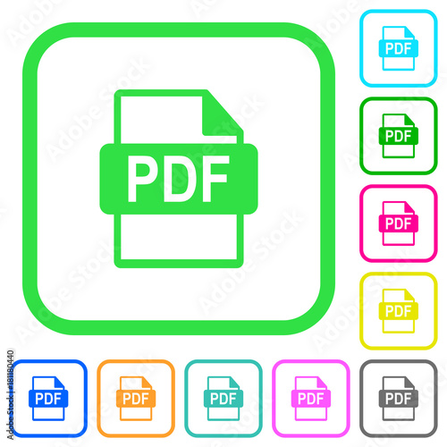 PDF file format vivid colored flat icons icons