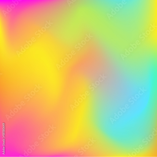 Neon holographic colorful vector background. Abstract soft pastel colors backdrop. In yellow, pink and blue colors.