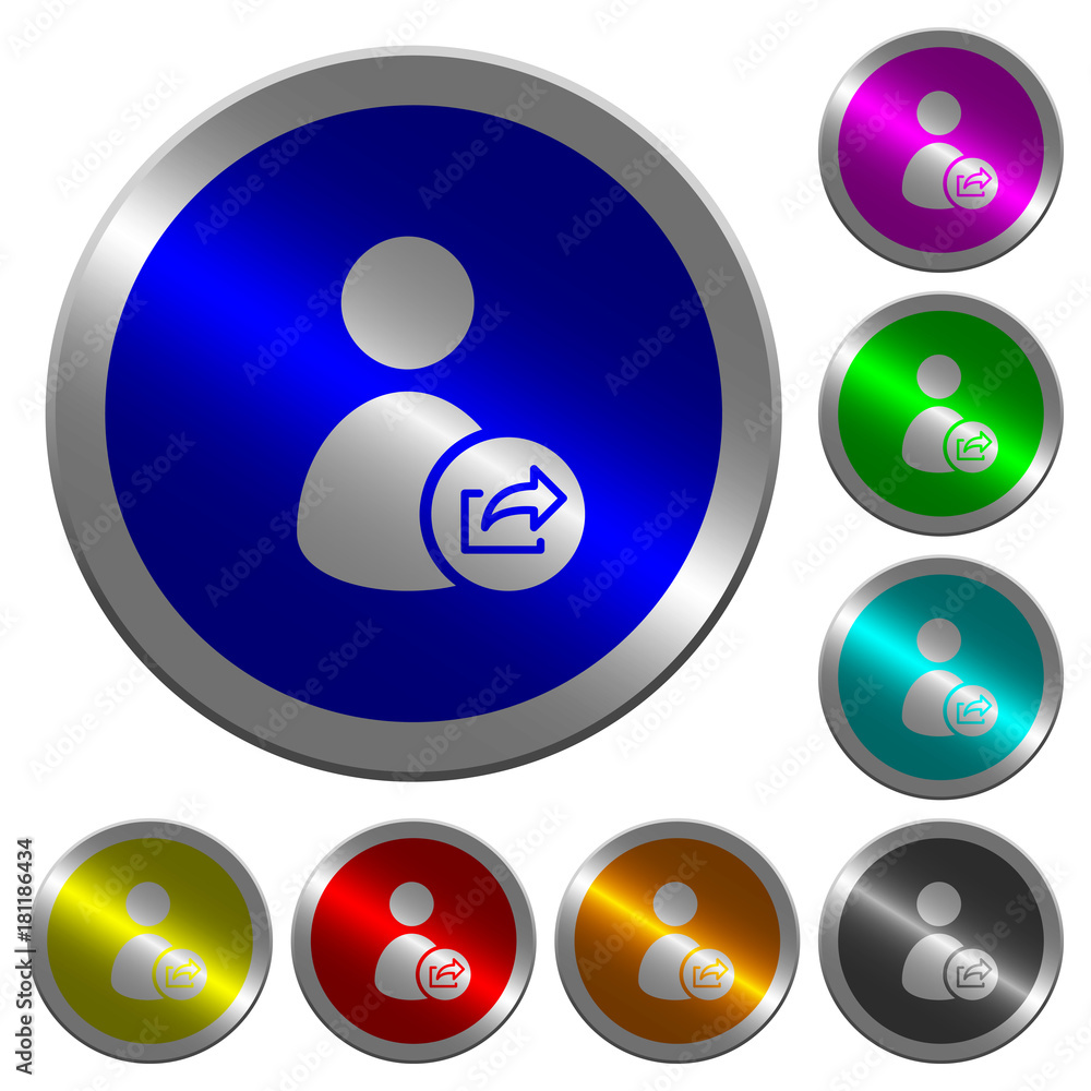 User account export data luminous coin-like round color buttons User account export data luminous coin-like round color buttons