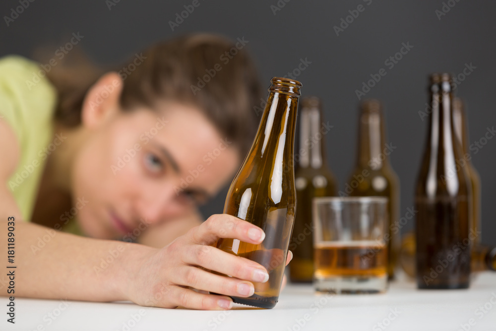 girl in depression drinking alcohol in solitude girl in depression drinking alcohol in solitude