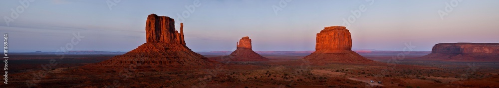 Panoramic View of Mitten Buttes in Monument Valley