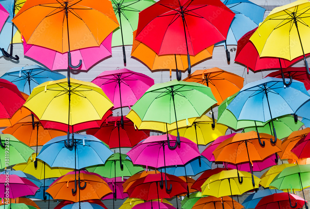 umbrellas with many colours