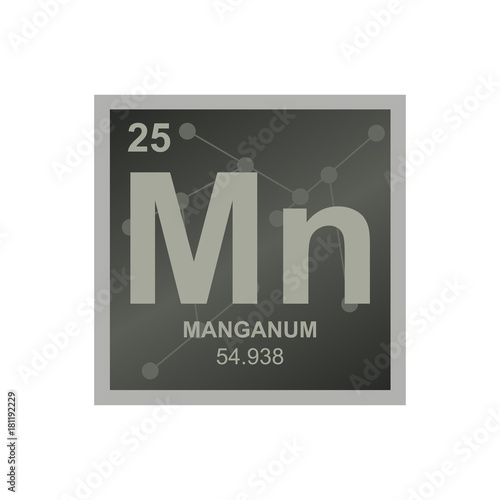 Vector symbol of Manganese from the Periodic Table of the elements on the background from connected molecules