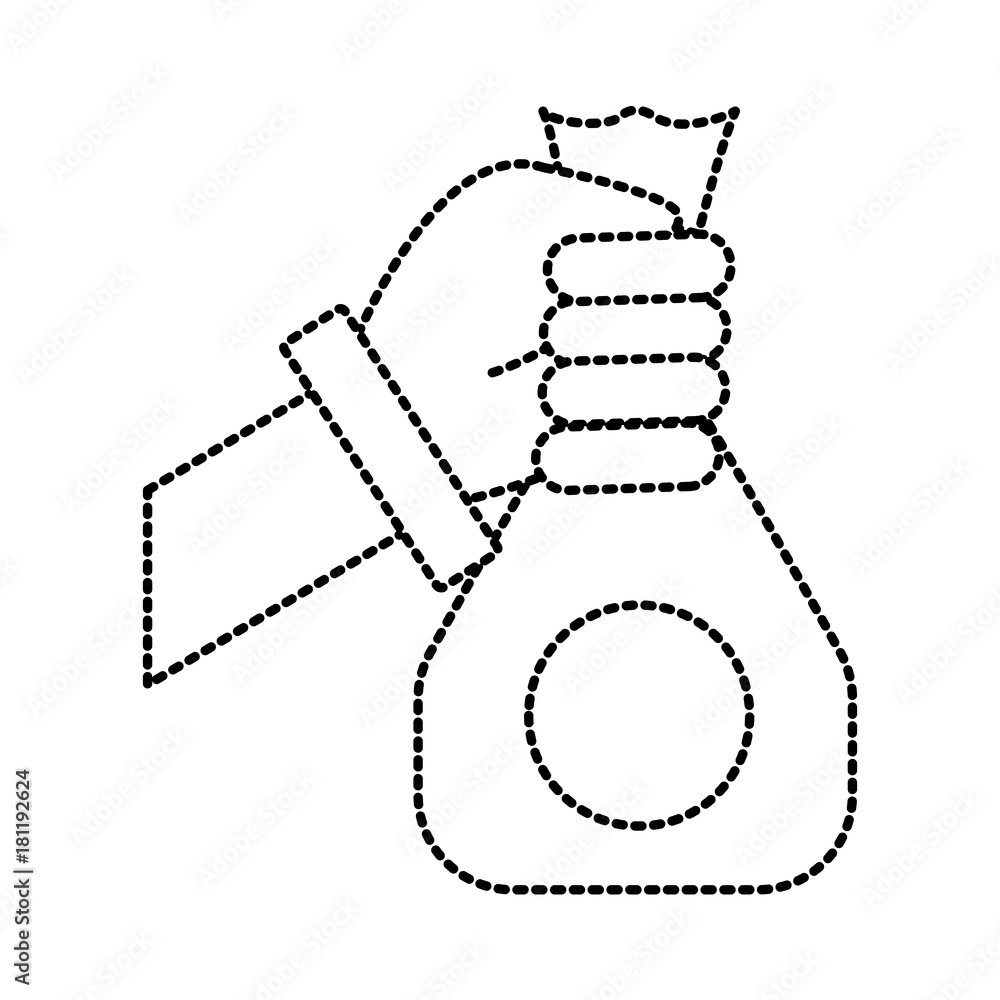 hand with money bag icon vector illustration graphic design hand with money bag icon vector illustration graphic design