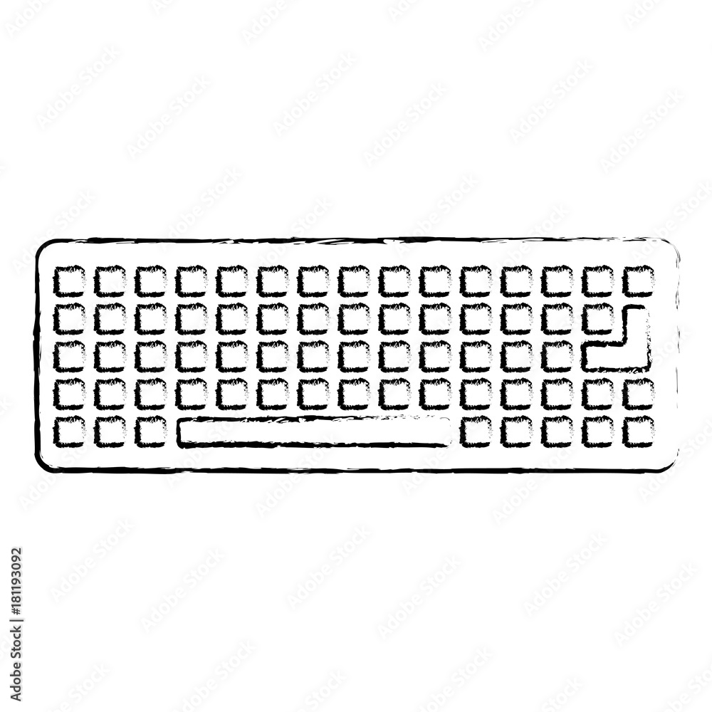 keyboard device digital equipment top view vector illustration