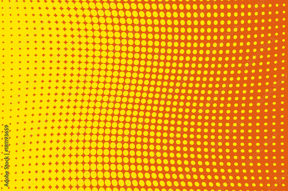 Abstract futuristic halftone pattern. Comic background. Dotted backdrop with circles, dots, point large scale.Yellow, orange color Abstract futuristic halftone pattern. Comic background. Dotted backdrop with circles, dots, point large scale.Yellow, orange color