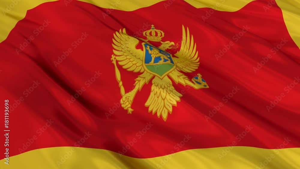 Montenegro Flag Waving. Seamless loop. Montenegro Flag Waving. Seamless loop.