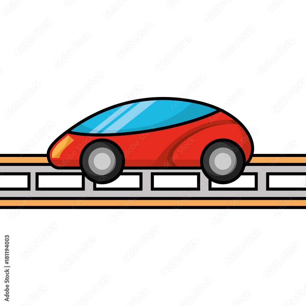 gps navigation car smart on road vector illustration
