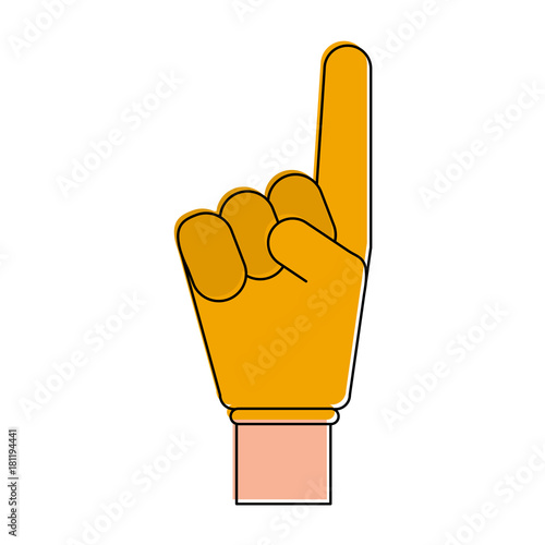 Number one finger foam icon vector illustration graphic design