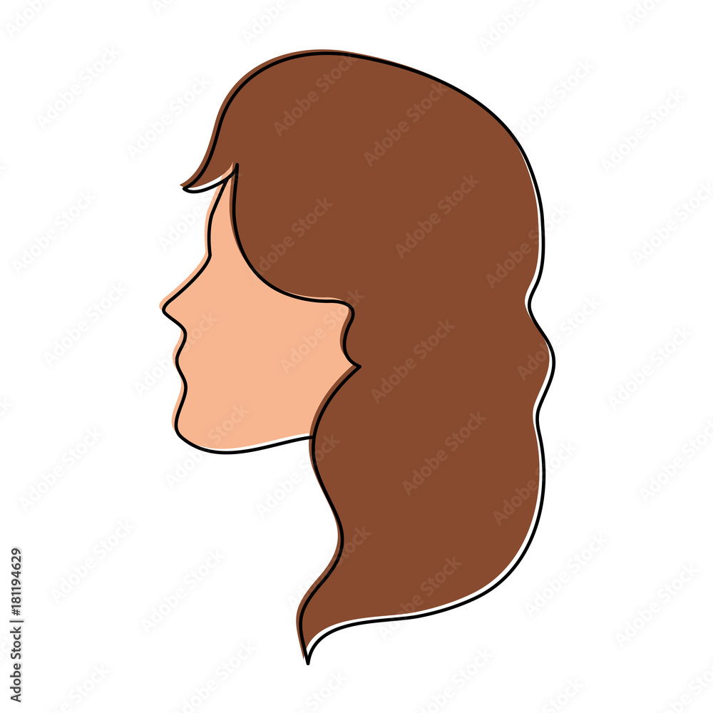 Beautiful woman face icon vector illustration graphic design