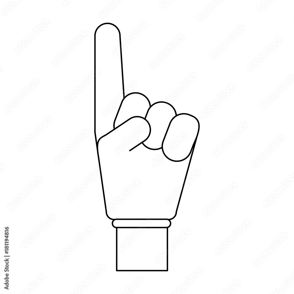 Number one finger foam icon vector illustration graphic design Number one finger foam icon vector illustration graphic design