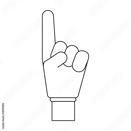 Number one finger foam icon vector illustration graphic design