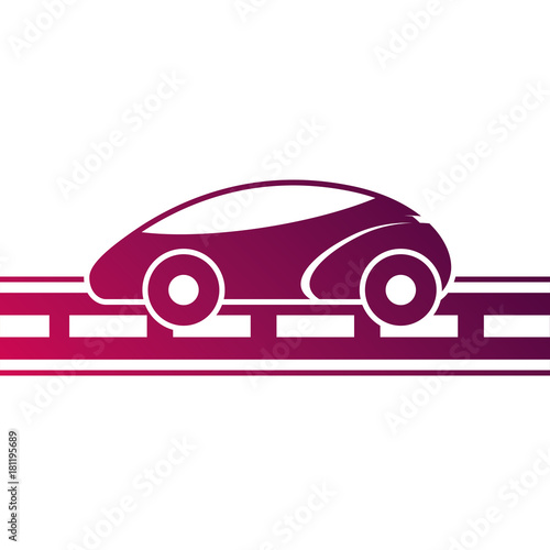 gps navigation car smart on road vector illustration