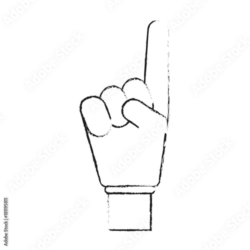 Number one finger foam icon vector illustration graphic design