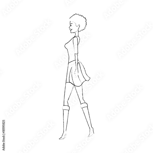 Fashion woman cartoon icon vector illustration graphic design