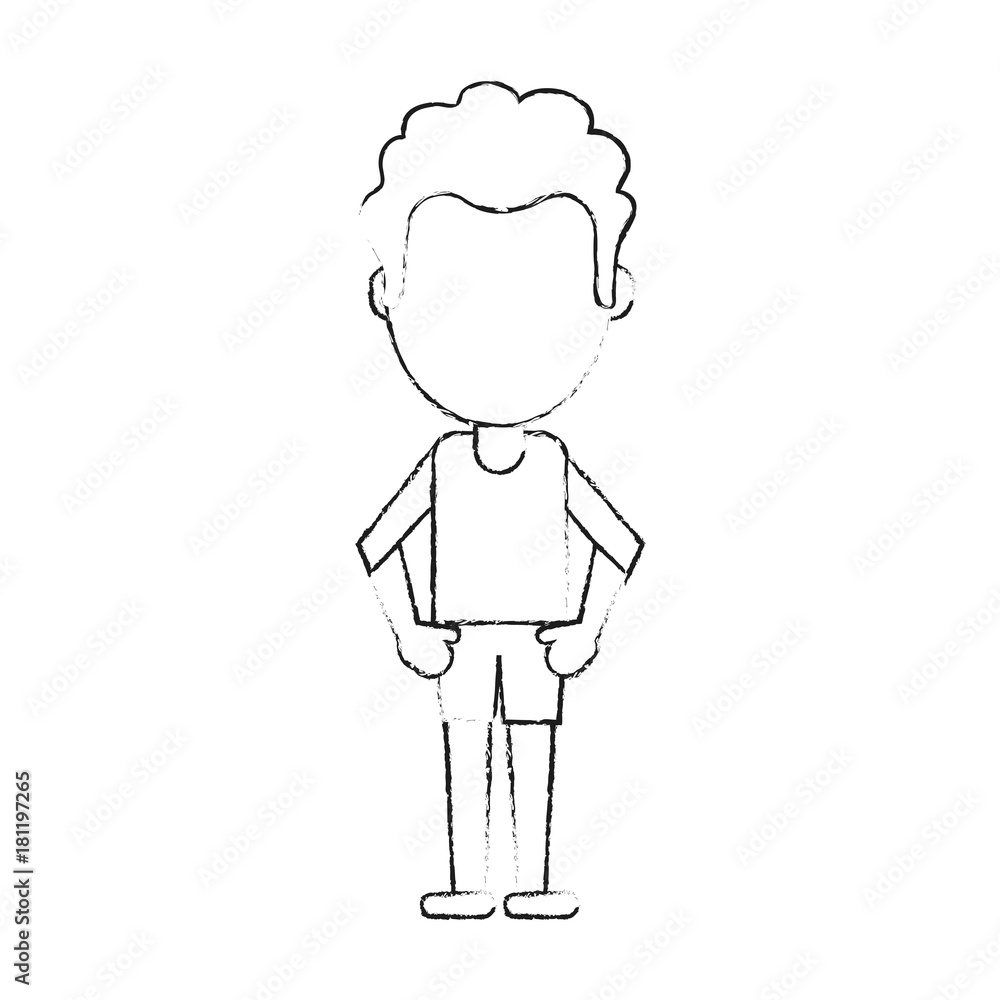 Boy with short pants avatar icon vector illustration graphic design