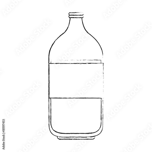 Milk glass bottle icon vector illustration graphic design