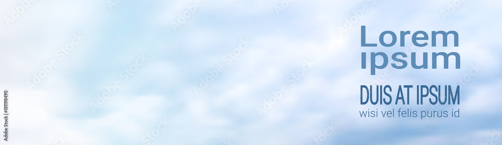Blue Sky With White Clouds Editable Banner With Copy Space Vector Illustration Blue Sky With White Clouds Editable Banner With Copy Space Vector Illustration