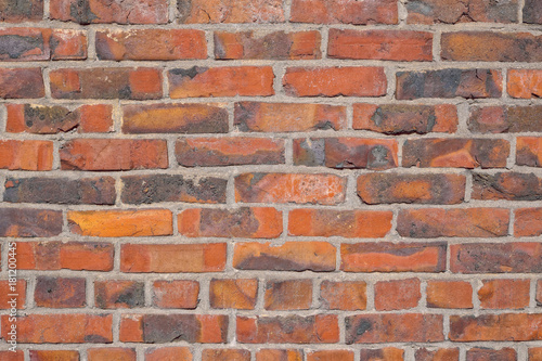 Old brick wall red texture background photo
