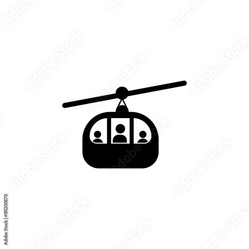Ski cable lift icon for ski and winter sports icon. Simple winter elements icon. Can be used as web element, playing design icon