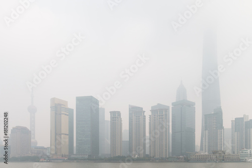 Shanghai Pudong in the haze