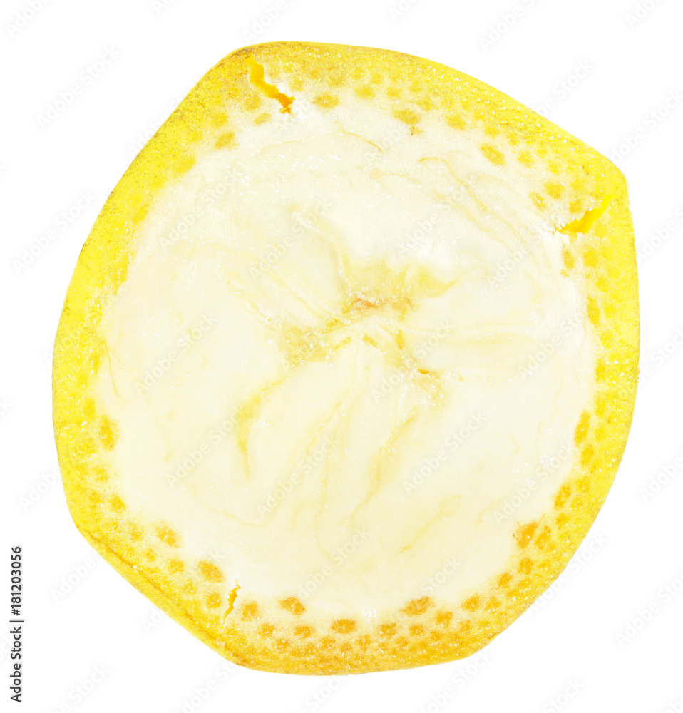 Slice of ripe yellow banana isolated on white background Slice of ripe yellow banana isolated on white background