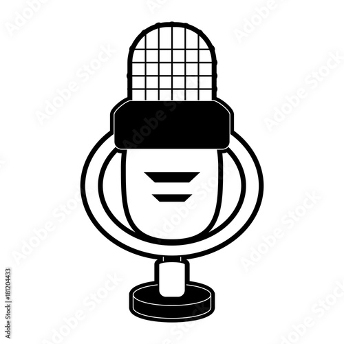 Vintage microphone isolated icon vector illustration graphic design