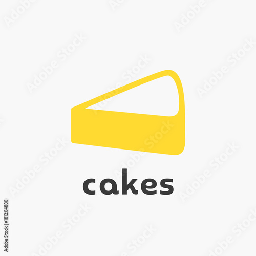 Cakes Vector Icon, Cakes Vector Logo. Pastries and Bakery Symbol.