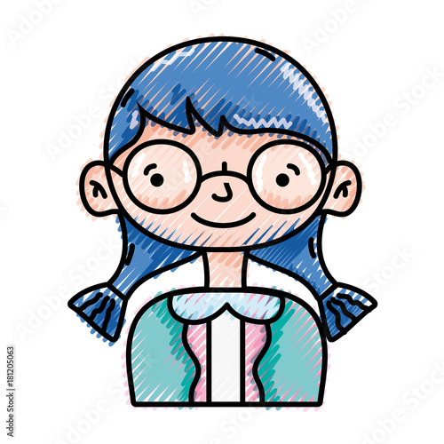 grated avatar girl with blouse and hairstyle design
