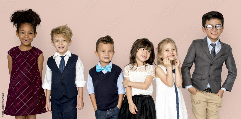 Little Children Dressed Up Smiling