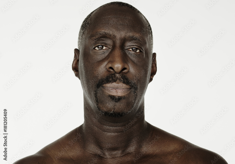 Worldface-African man in a white background Worldface-African man in a white background