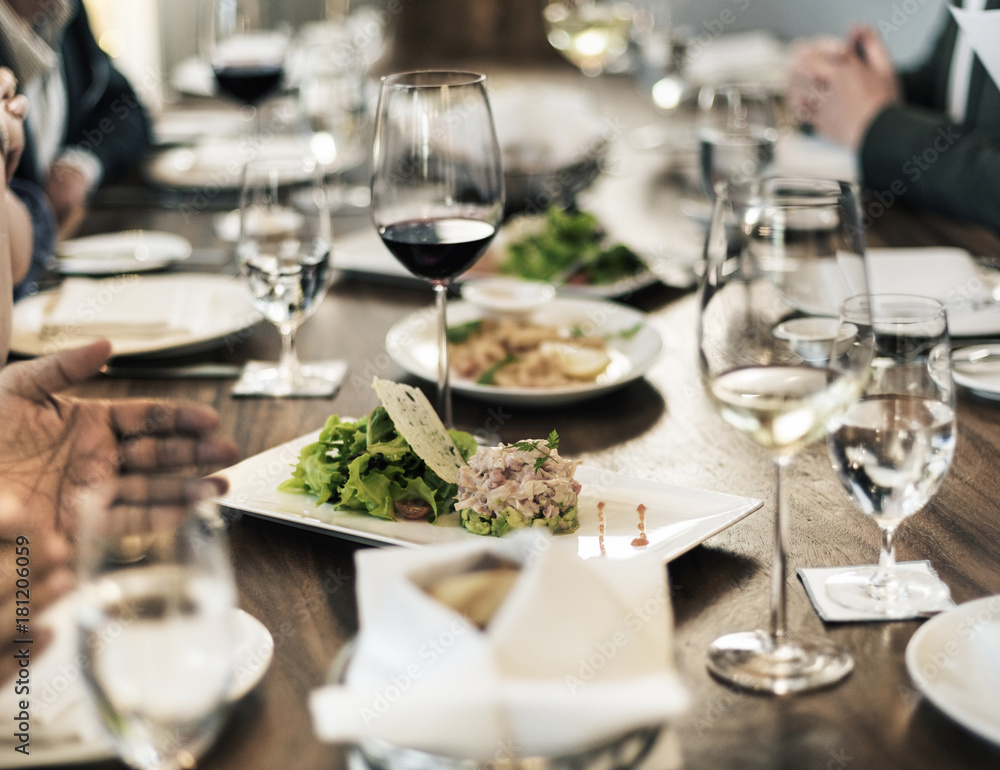 Business People Dining Together Concept Business People Dining Together Concept