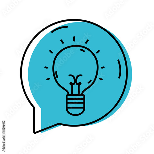 bulb idea inside chat bubble message