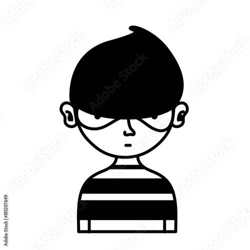 line thief criminal with mask and clothes design