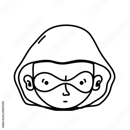 line thief crimical head with mask design