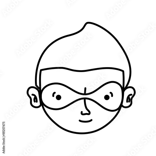 line thief crimical head with mask design